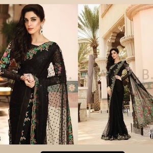 Maria B designer sari saree Indian Pakistani sare